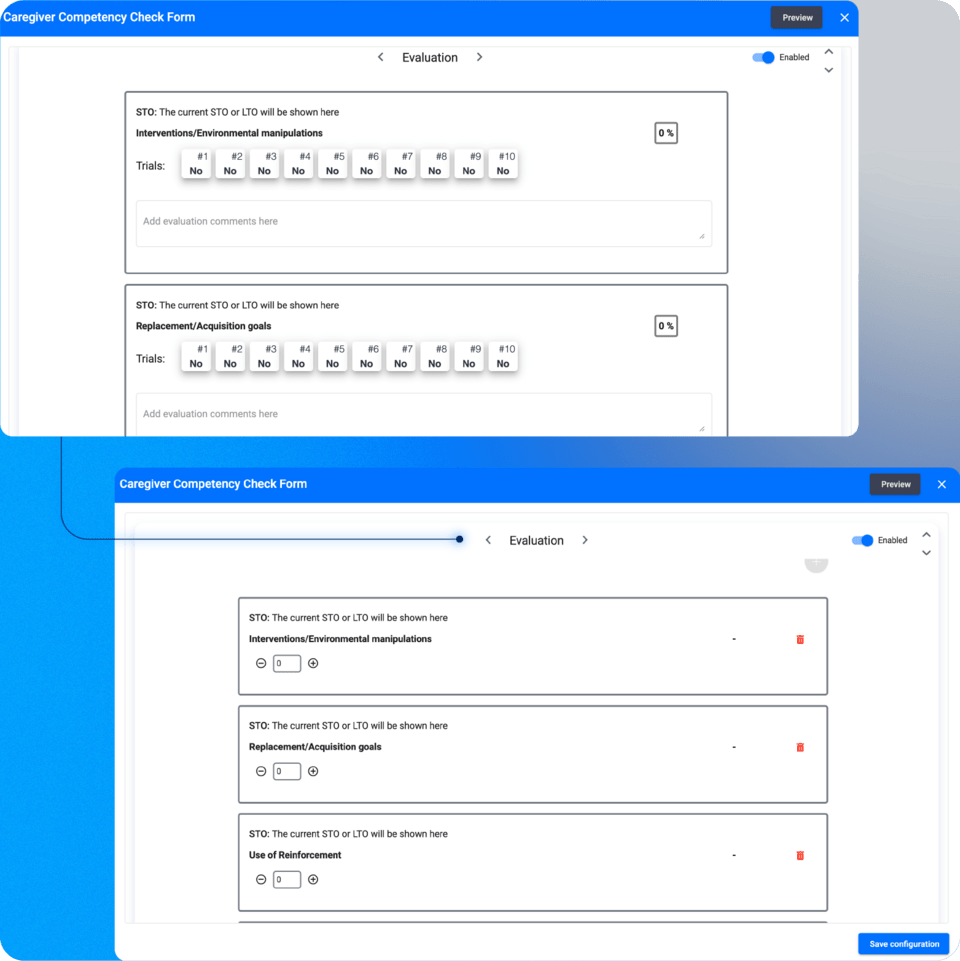 Caregiver Competency - Custom evaluation templates - ABAMATRIX
