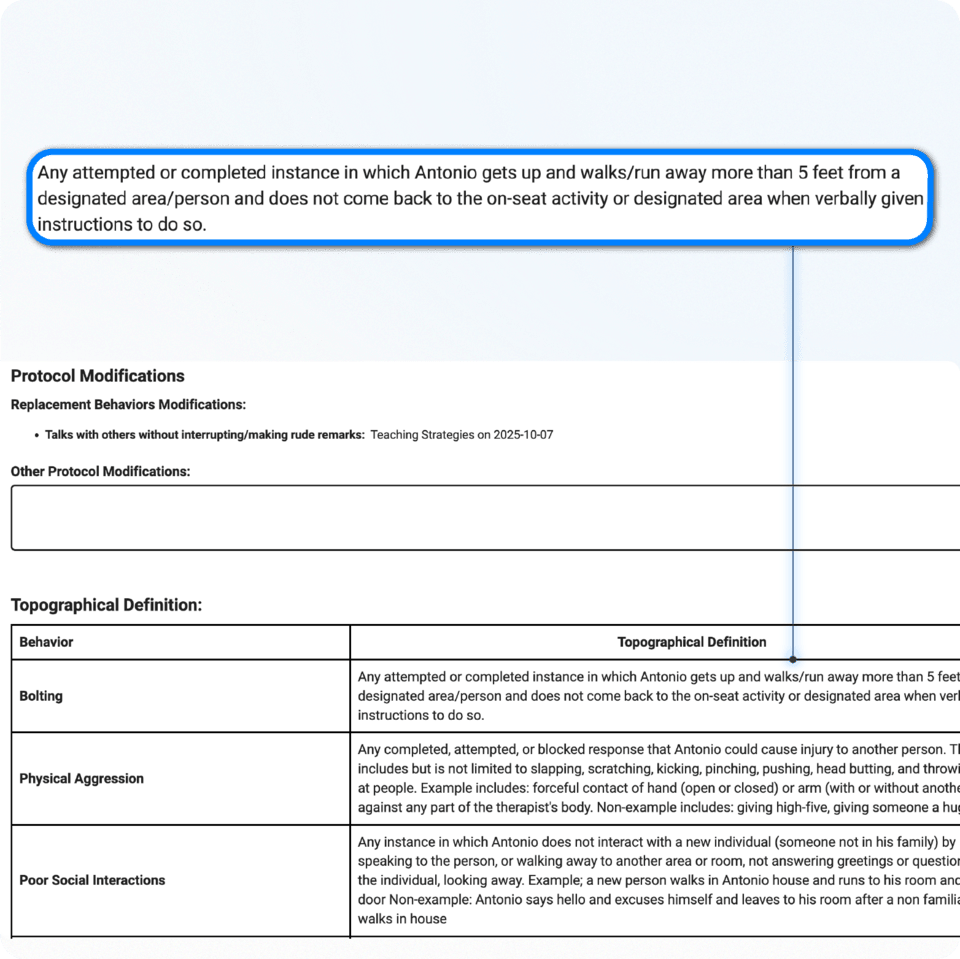 Outcomes Reporting - Therapist notes integration in monthly summary reports - ABAMATRIX