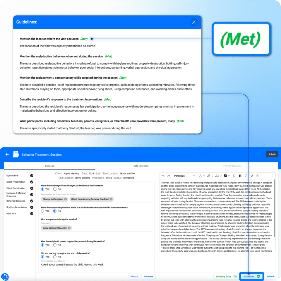 Session Auditing - Enforced documentation guidelines - ABAMATRIX