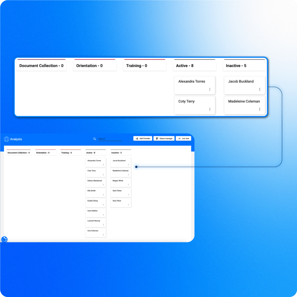 Employee onboarding - Pipeline visibility across onboarding stages - ABAMATRIX