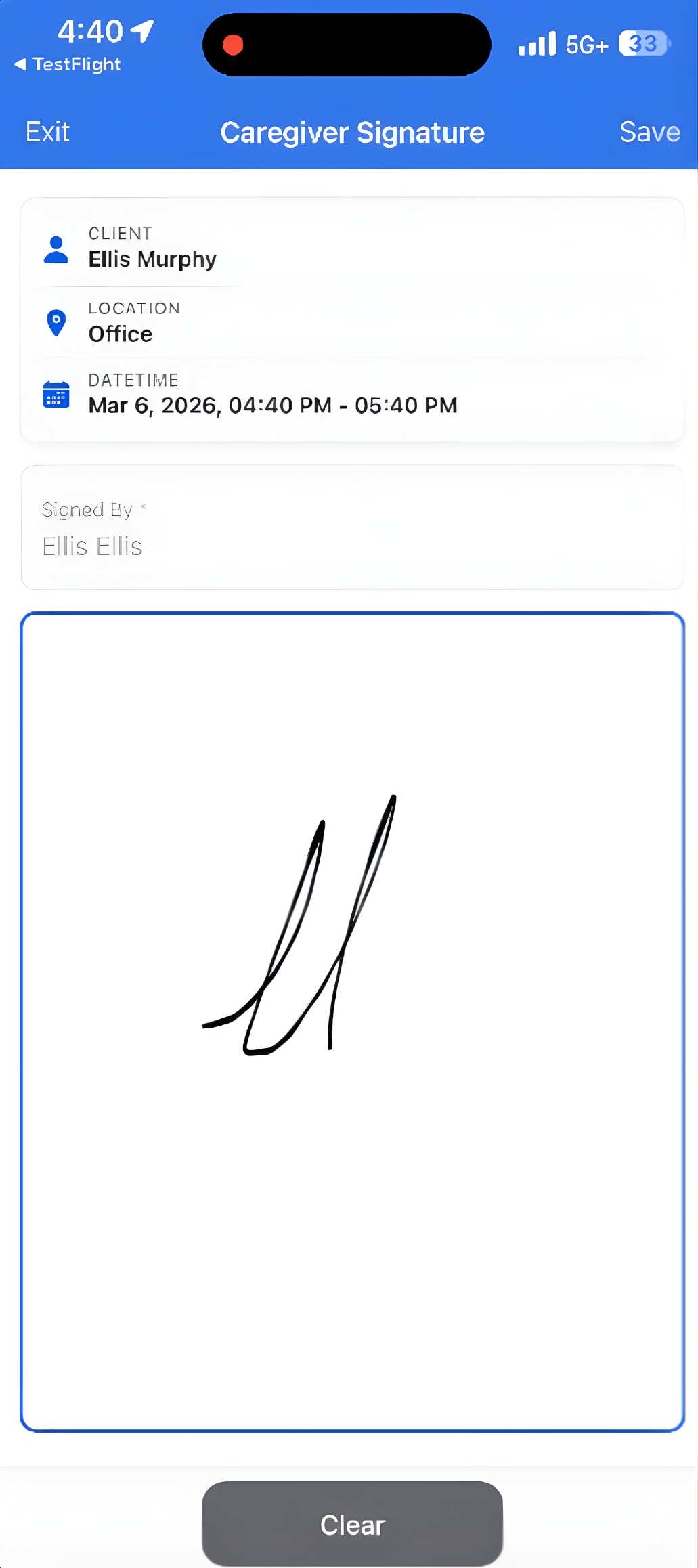 Capture provider signature with the ABA Matrix new app