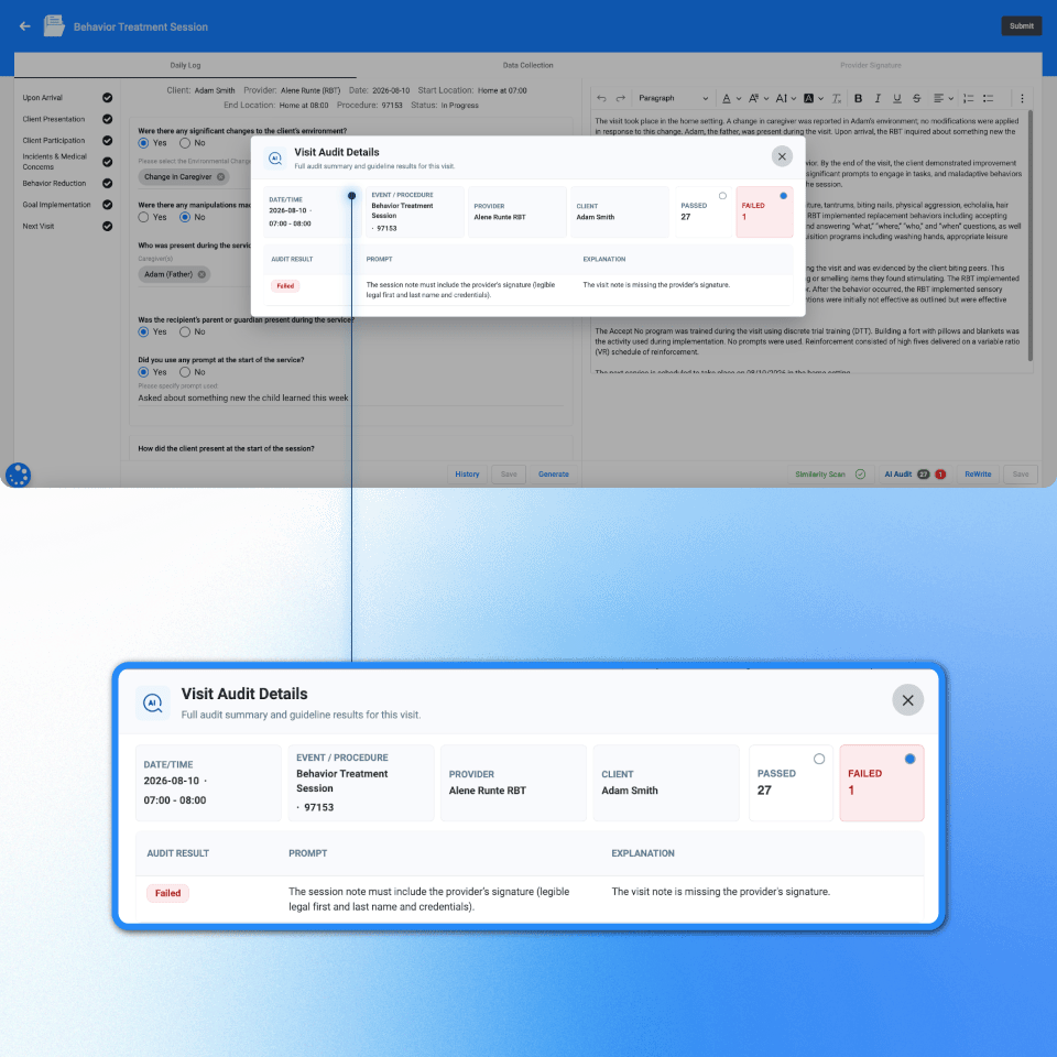 AI Note Audits - Real-time compliance checks - ABAMATRIX