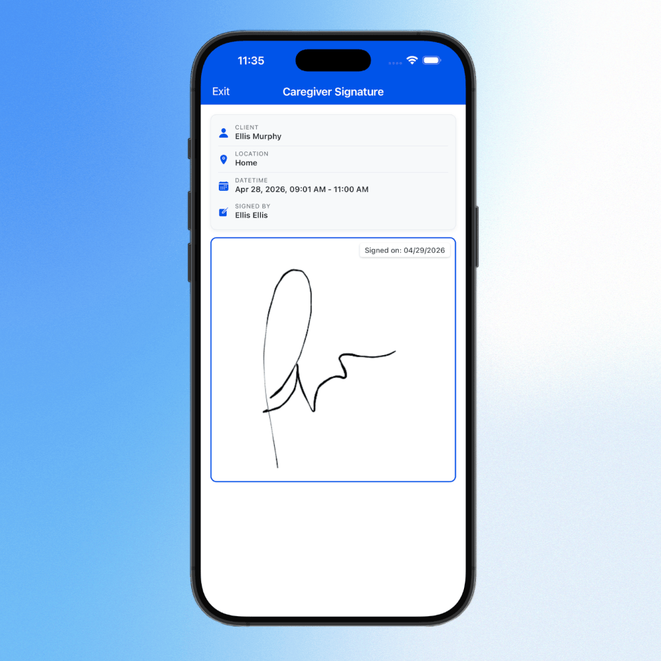 Offline Data Collection App - Caregiver signatures offline - ABAMATRIX