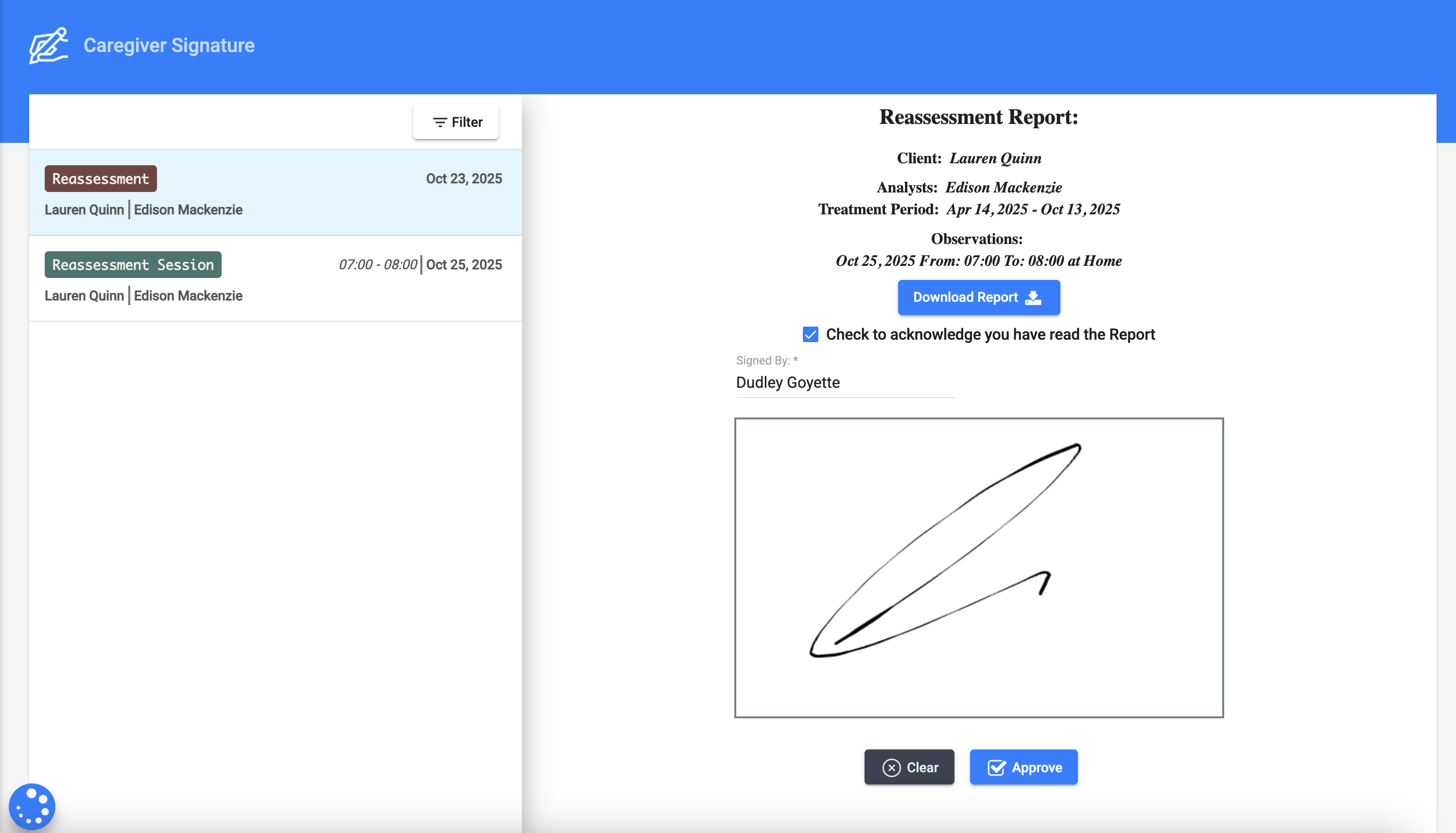 Assessments tool ABA Matrix